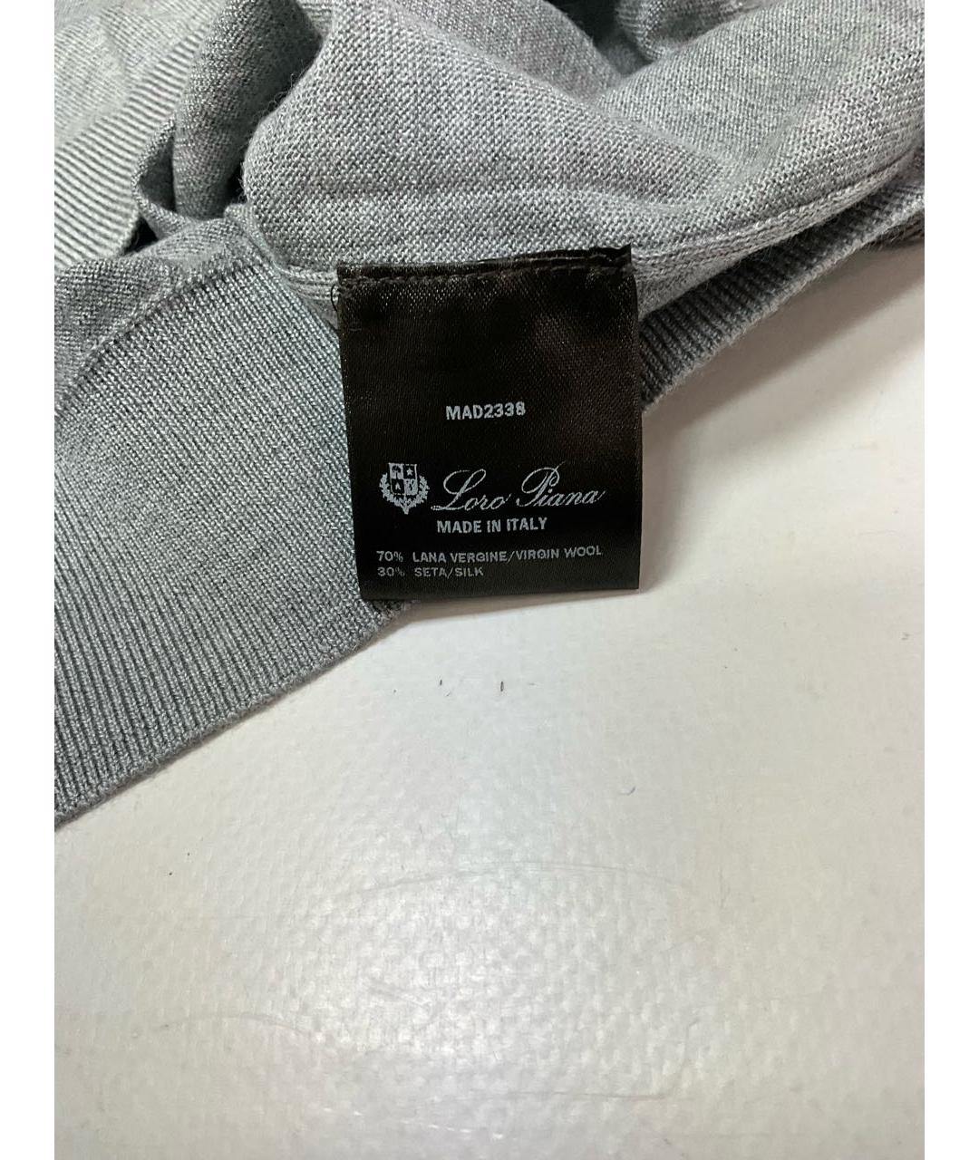 LORO PIANA Серый шерстяной джемпер / свитер, фото 5