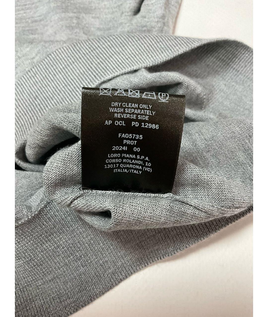 LORO PIANA Серый шерстяной джемпер / свитер, фото 6