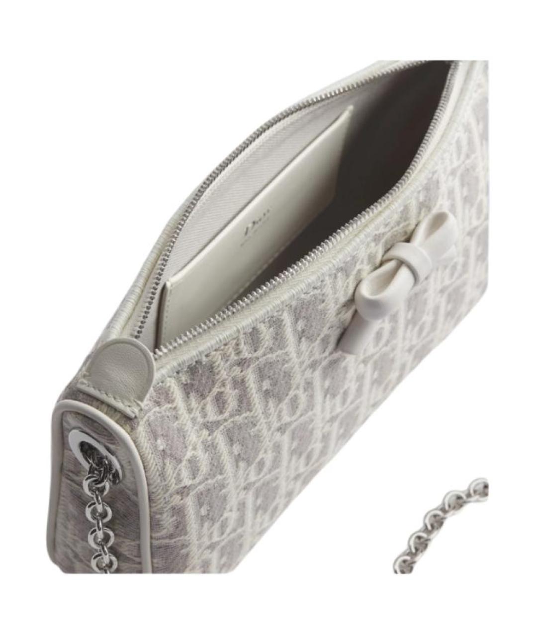 CHRISTIAN DIOR Белая хлопковая сумка через плечо, фото 3