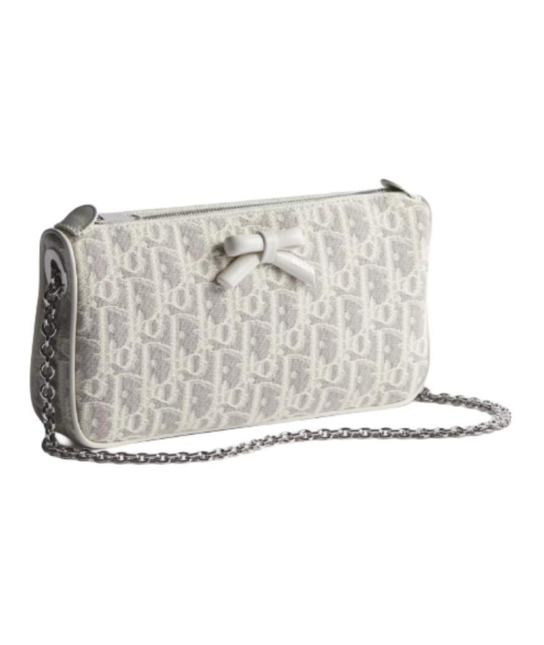 CHRISTIAN DIOR Белая хлопковая сумка через плечо, фото 2