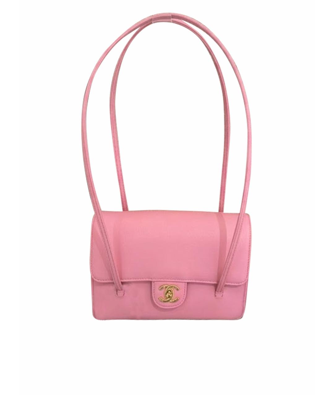 CHANEL Розовая кожаная сумка через плечо, фото 1