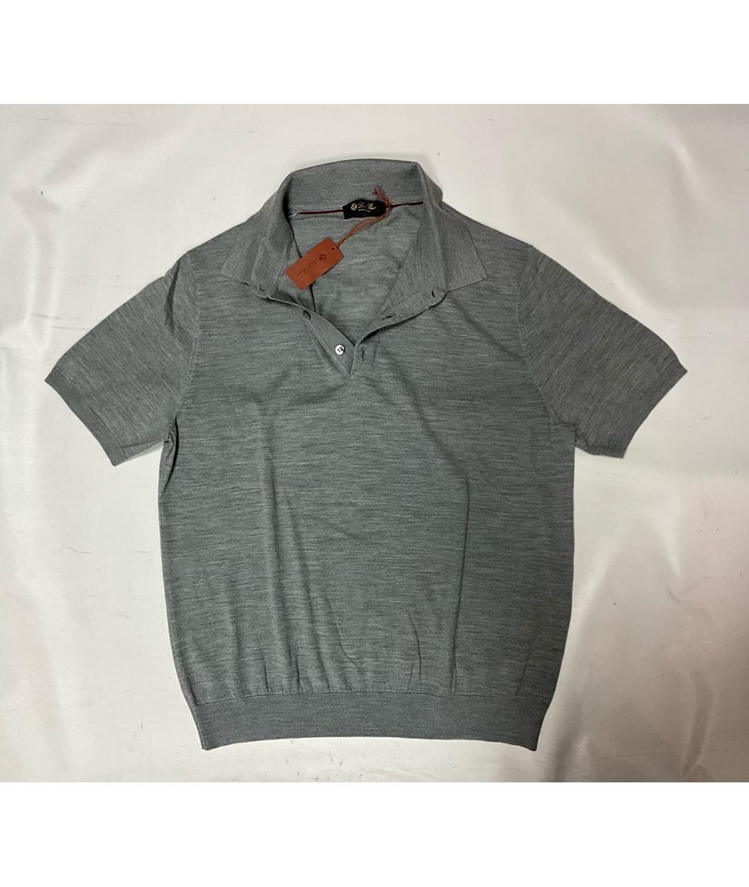LORO PIANA Серое поло с коротким рукавом, фото 2