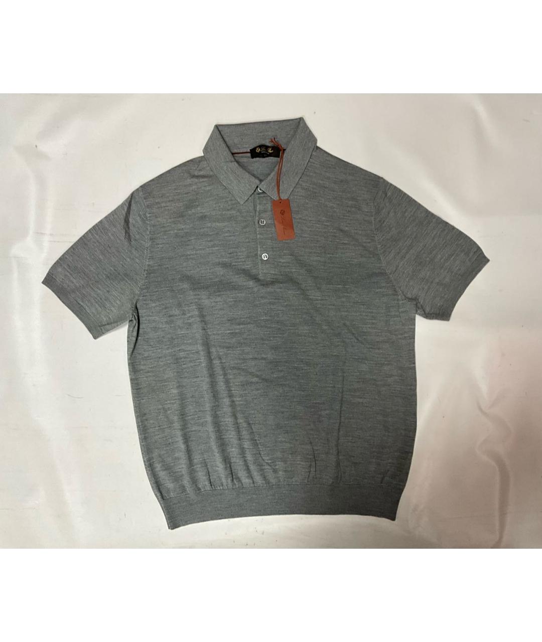 LORO PIANA Серое поло с коротким рукавом, фото 7