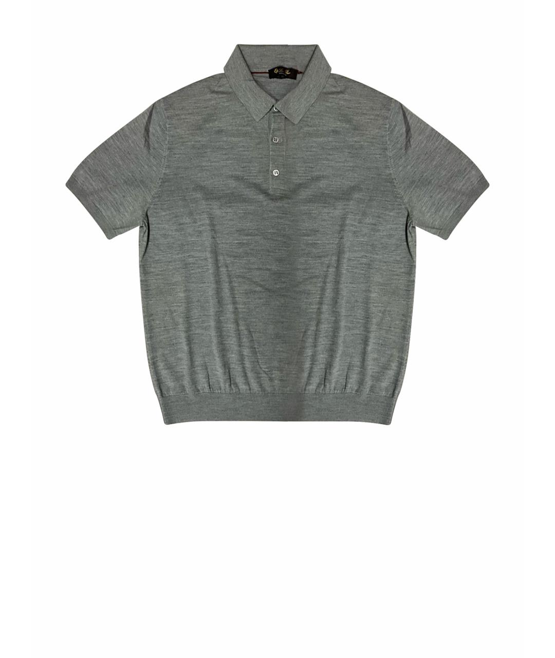 LORO PIANA Серое поло с коротким рукавом, фото 1