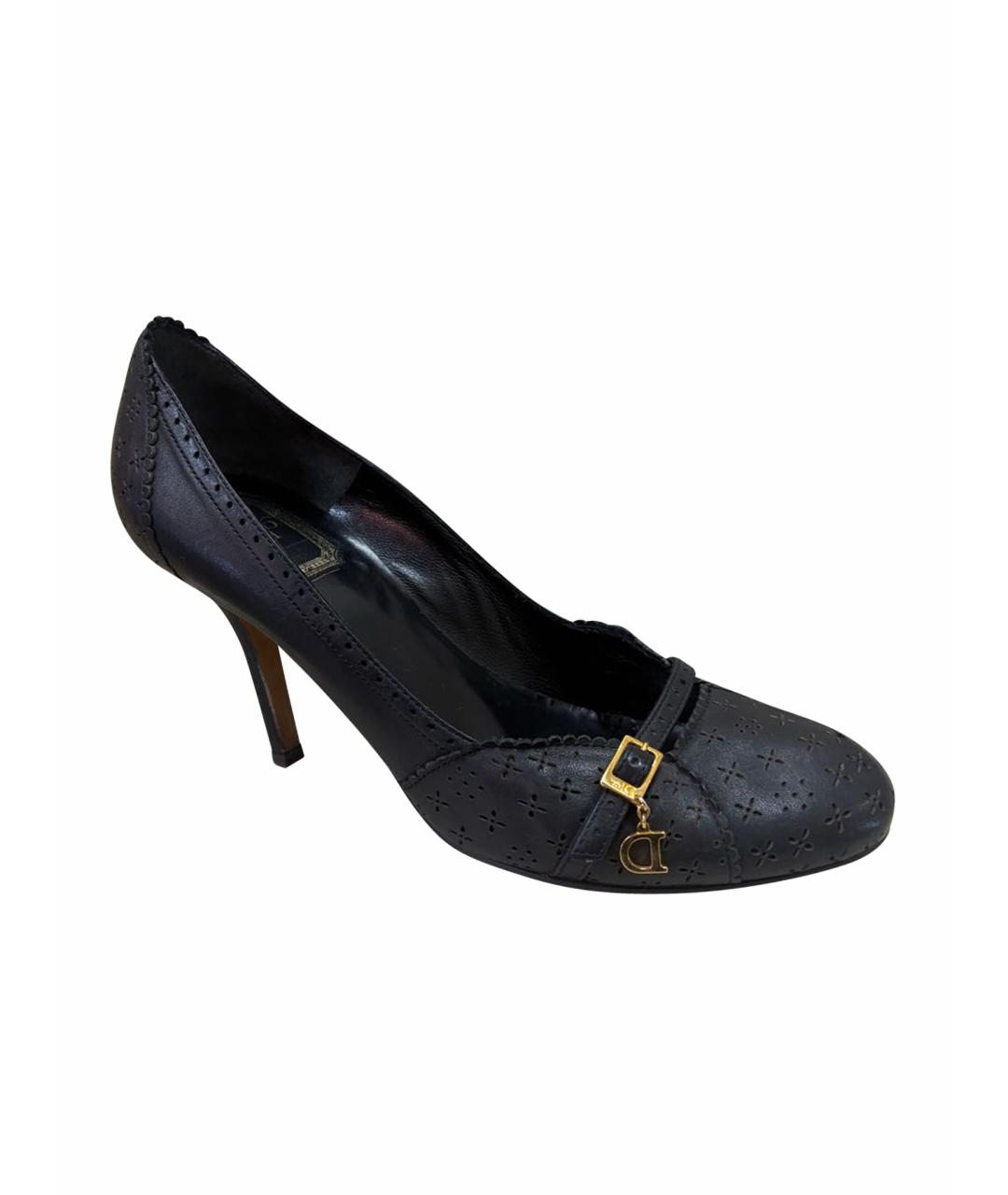 CHRISTIAN DIOR Черные кожаные туфли, фото 1