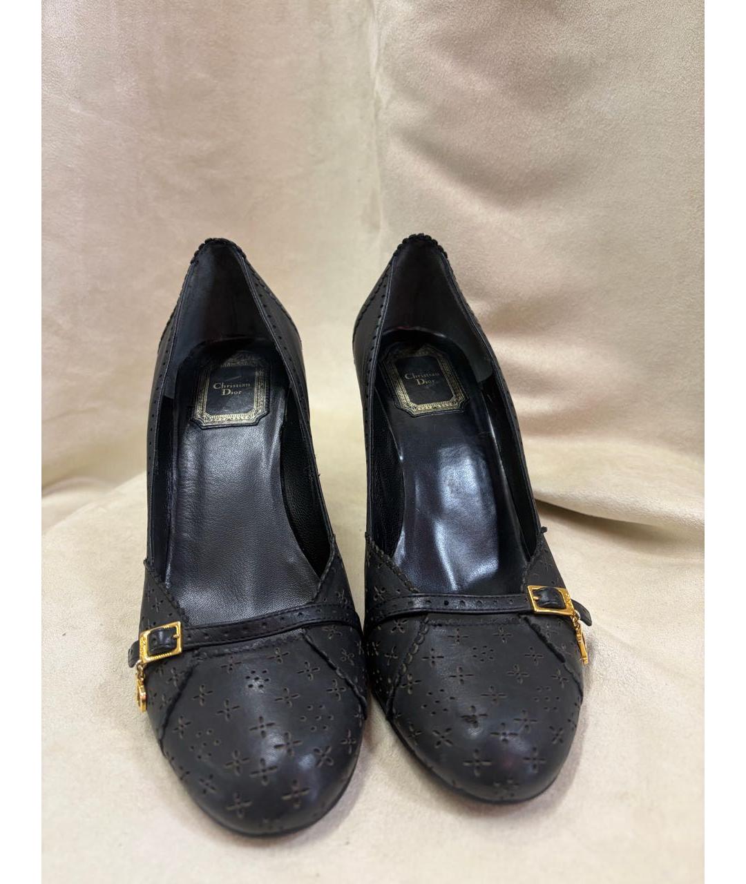 CHRISTIAN DIOR Черные кожаные туфли, фото 2