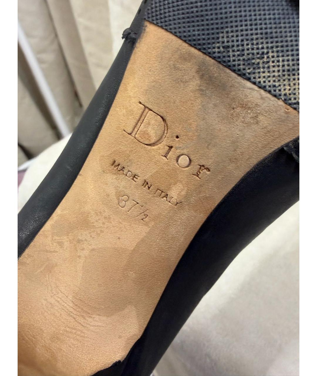 CHRISTIAN DIOR Черные кожаные туфли, фото 5