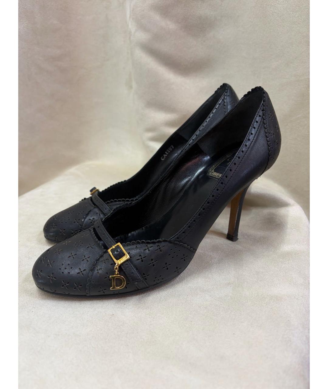 CHRISTIAN DIOR Черные кожаные туфли, фото 6