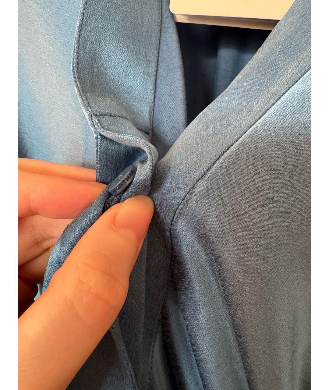 SPORTMAX Голубое шелковое коктейльное платье, фото 7