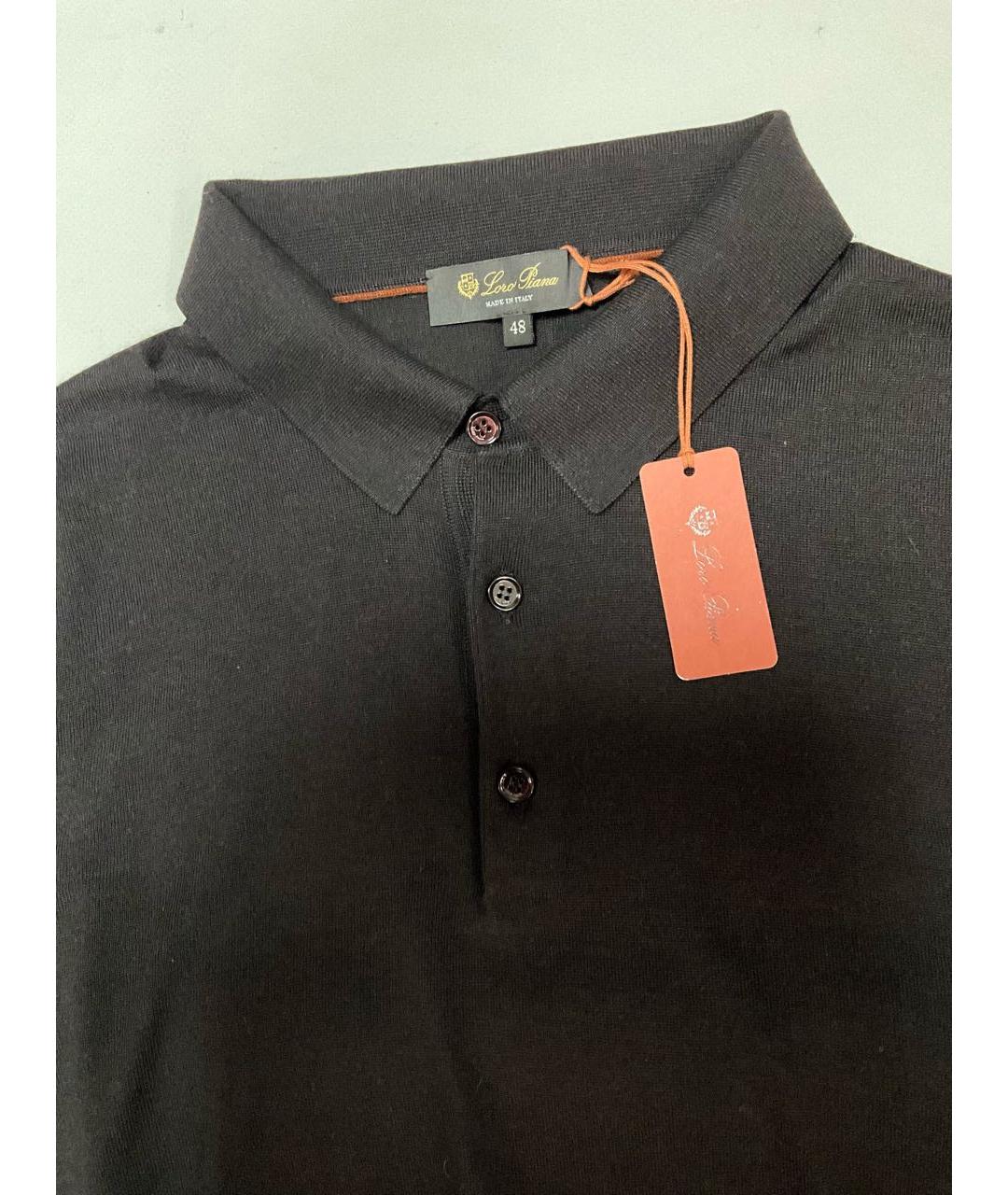 LORO PIANA Коричневое поло с коротким рукавом, фото 4