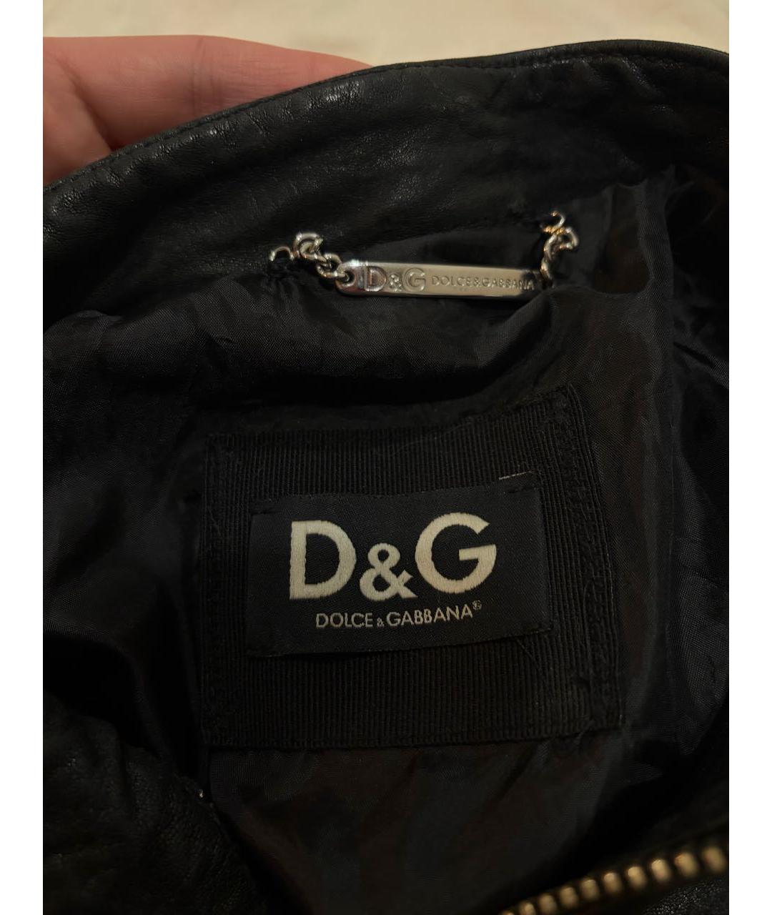 DOLCE&GABBANA Черная кожаная куртка, фото 3