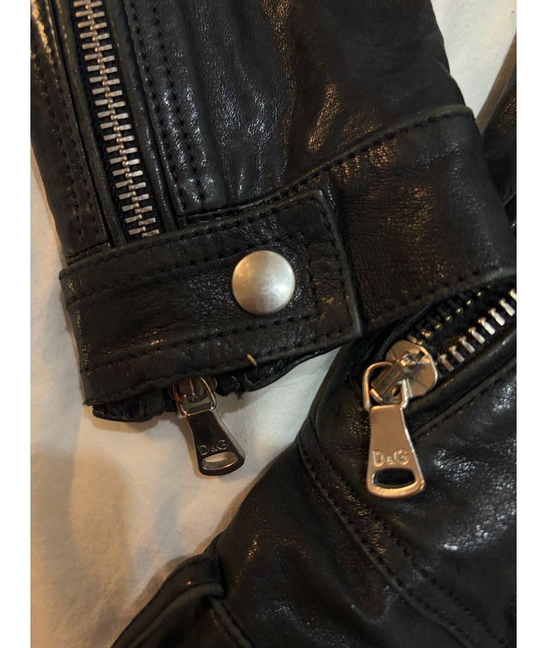 DOLCE&GABBANA Черная кожаная куртка, фото 4