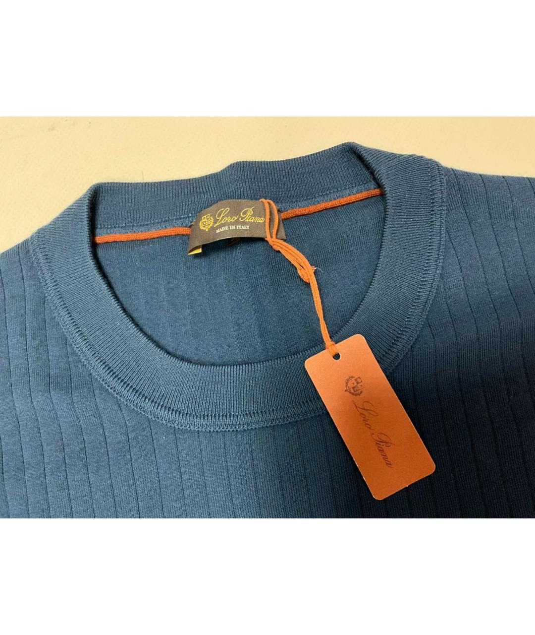 LORO PIANA Синий кашемировый джемпер / свитер, фото 4