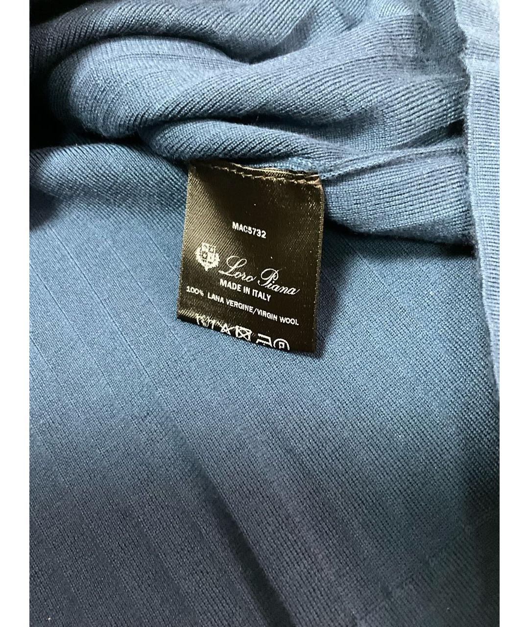 LORO PIANA Синий кашемировый джемпер / свитер, фото 6