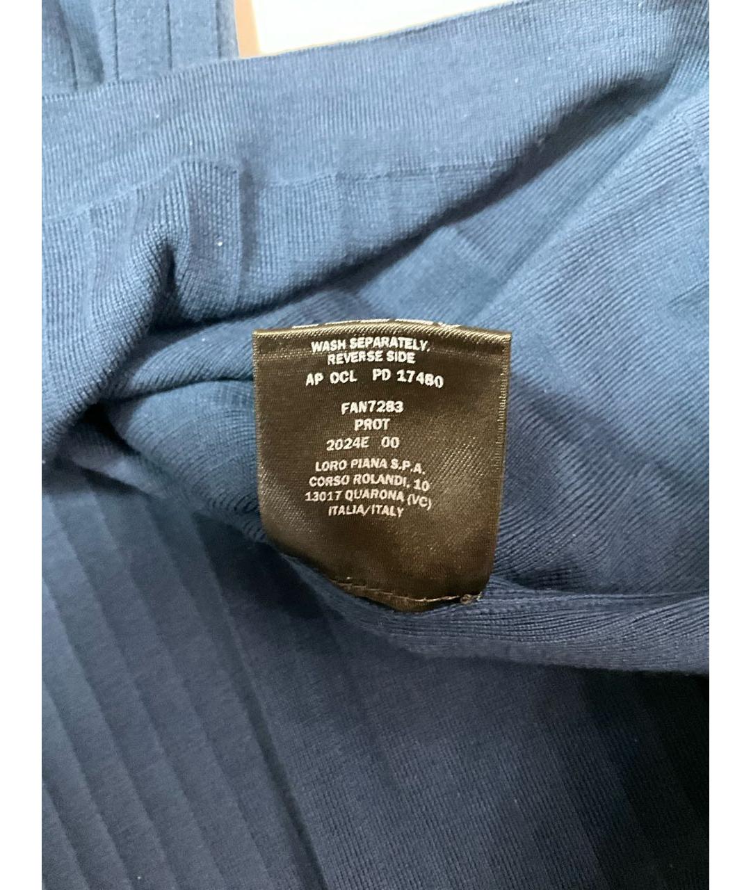 LORO PIANA Синий кашемировый джемпер / свитер, фото 7