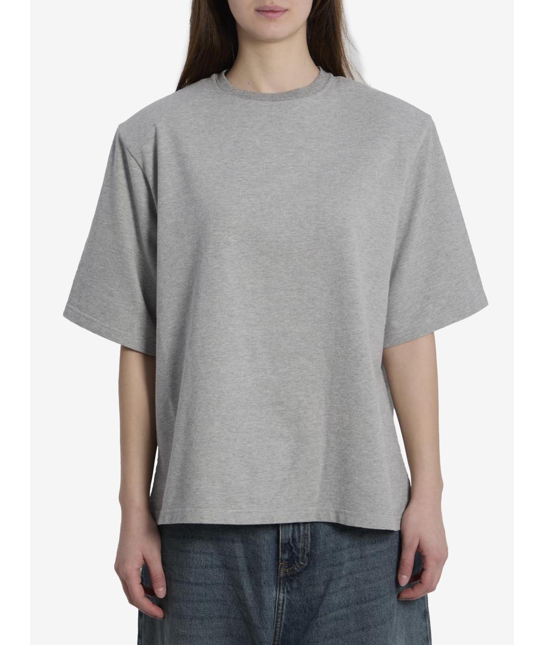 THE FRANKIE SHOP Серая хлопковая футболка, фото 4