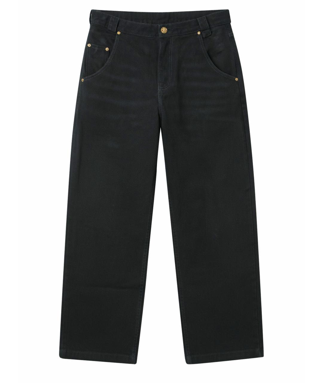 WILLY CHAVARRIA Черные хлопковые прямые джинсы, фото 1