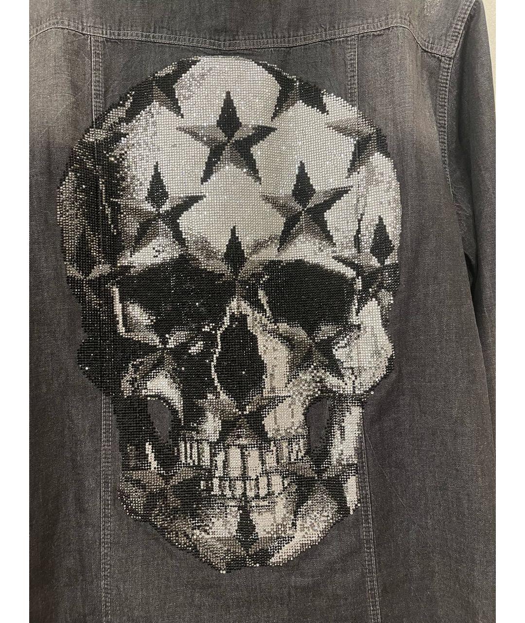 PHILIPP PLEIN Серая кэжуал рубашка, фото 4