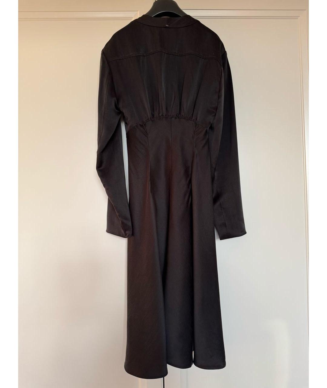 SPORTMAX Черное шелковое коктейльное платье, фото 6