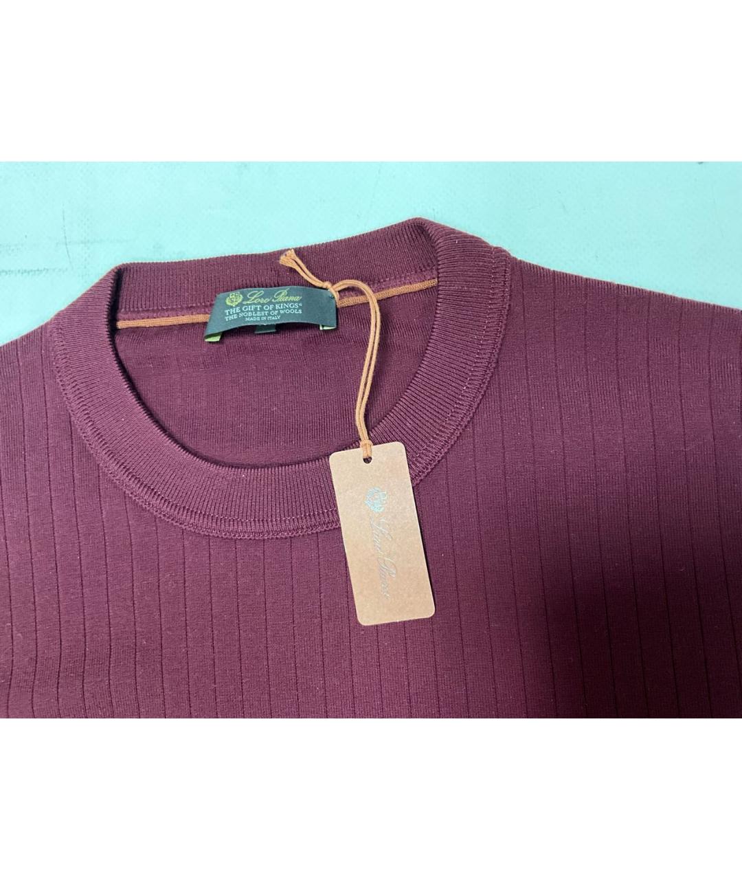 LORO PIANA Бордовый шерстяной джемпер / свитер, фото 5