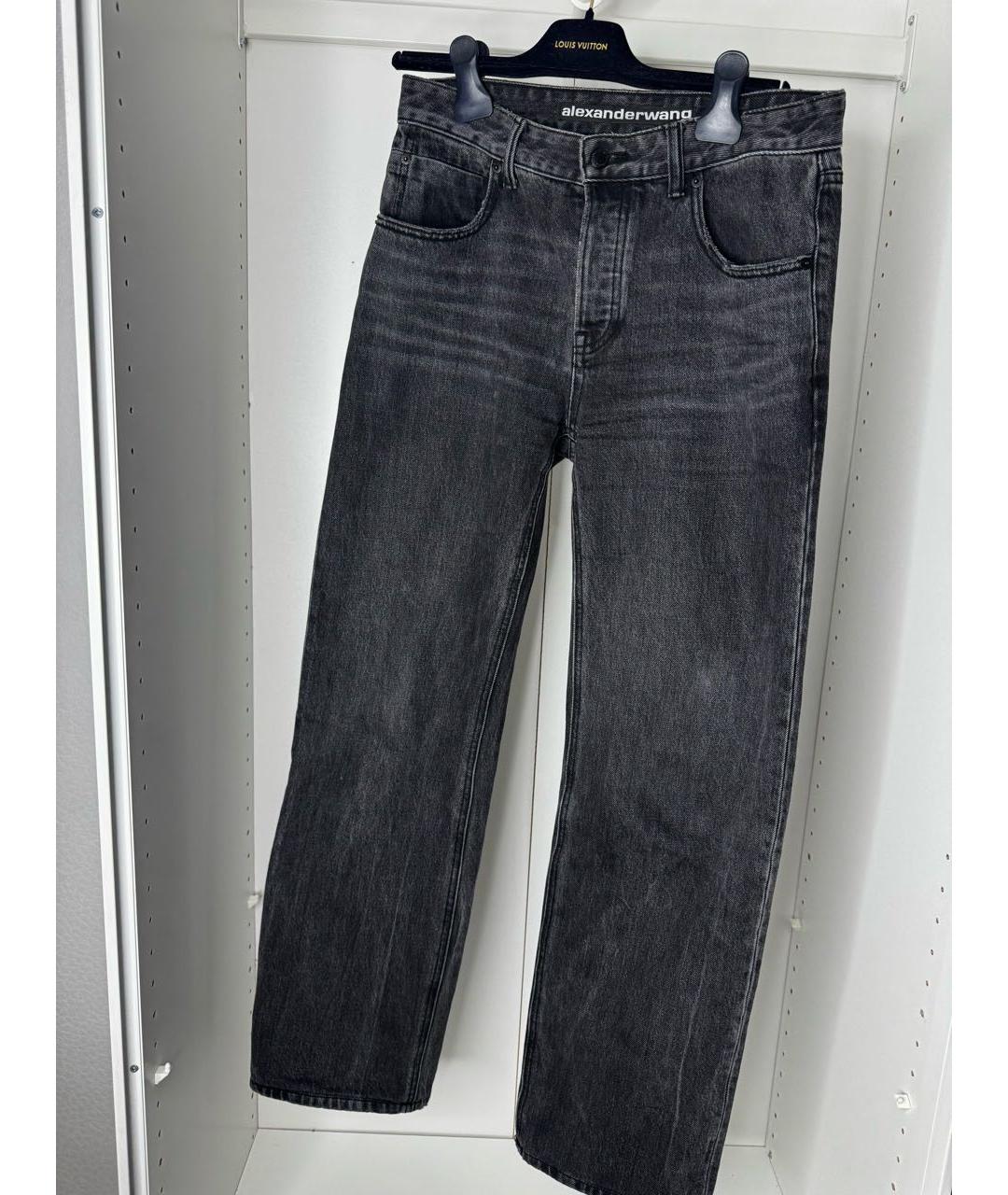 ALEXANDER WANG Серые хлопковые прямые джинсы, фото 5