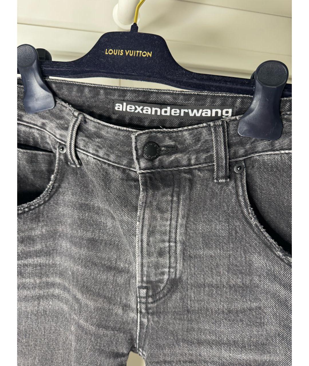 ALEXANDER WANG Серые хлопковые прямые джинсы, фото 2