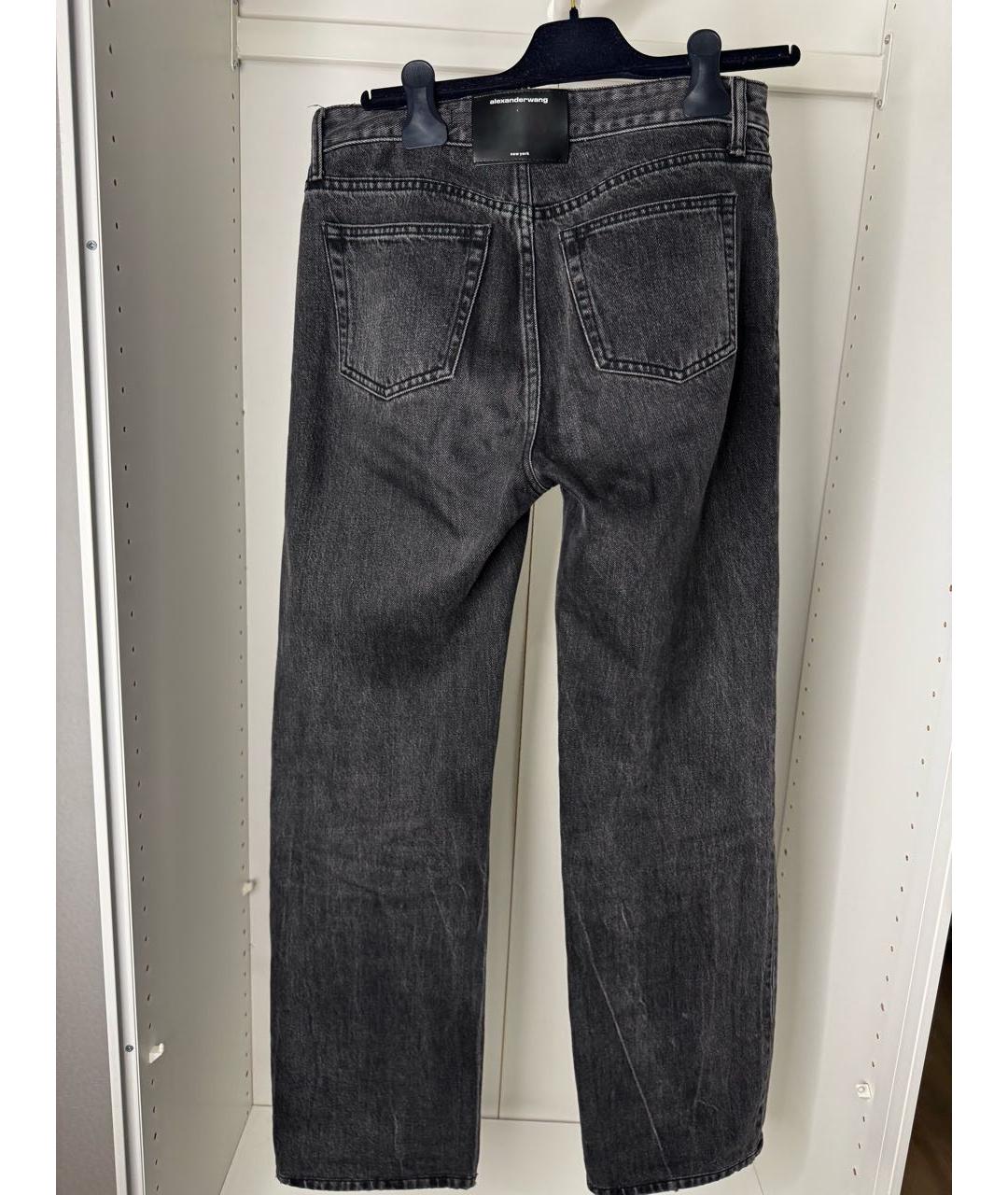 ALEXANDER WANG Серые хлопковые прямые джинсы, фото 3