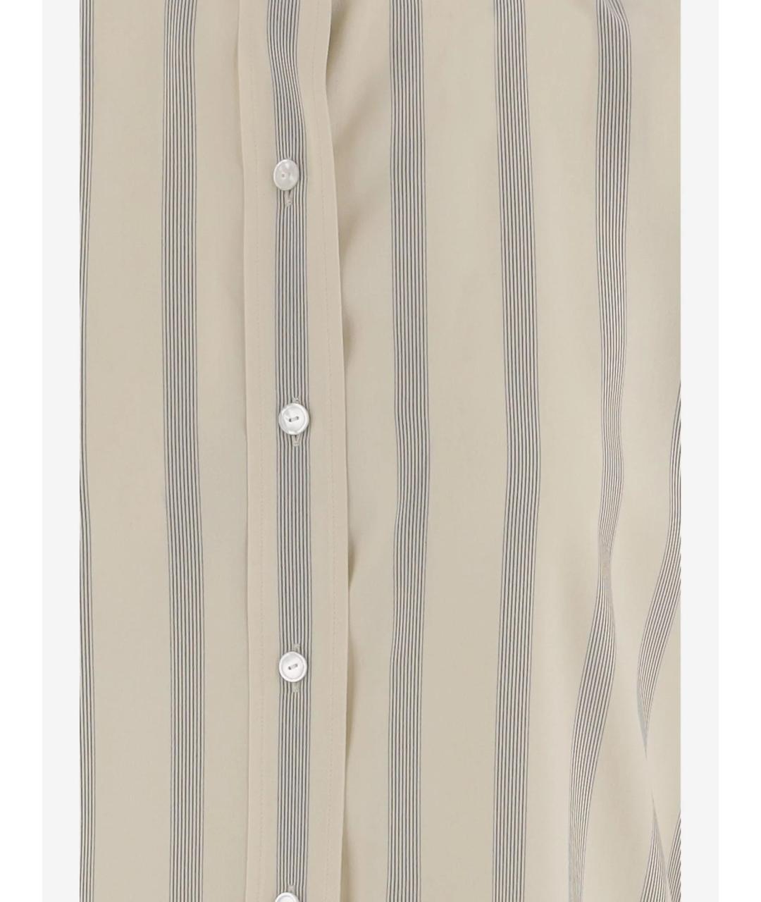 THE ROW Бежевая шелковая рубашка, фото 6