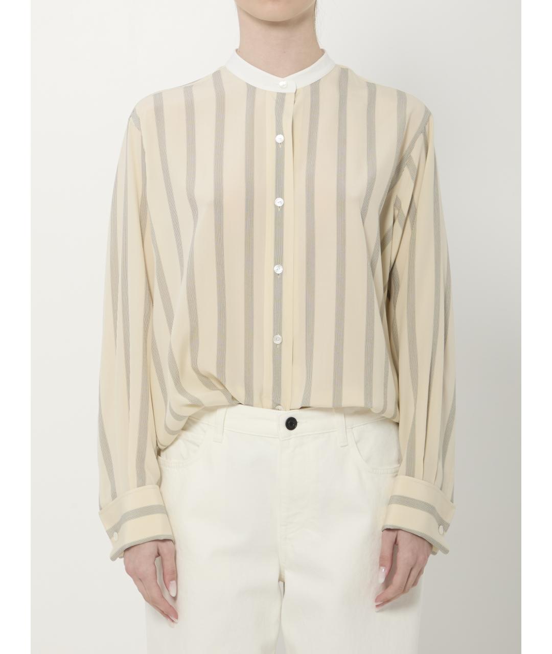 THE ROW Бежевая шелковая рубашка, фото 2