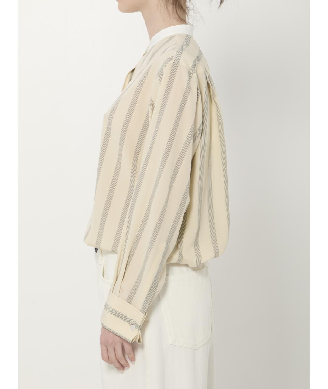 THE ROW Бежевая шелковая рубашка, фото 4