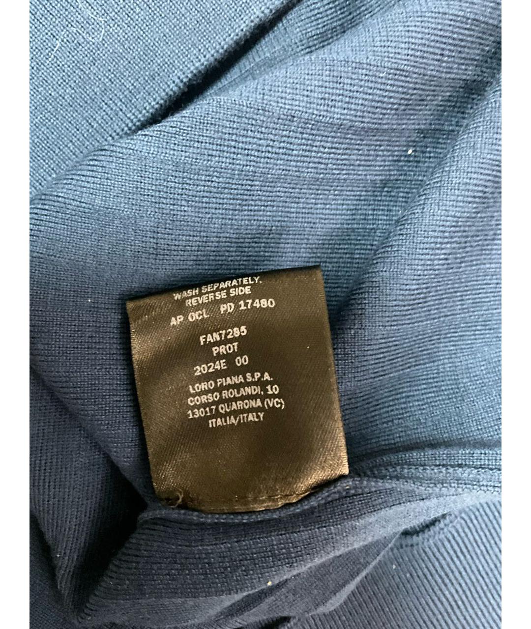 LORO PIANA Синее поло с коротким рукавом, фото 6