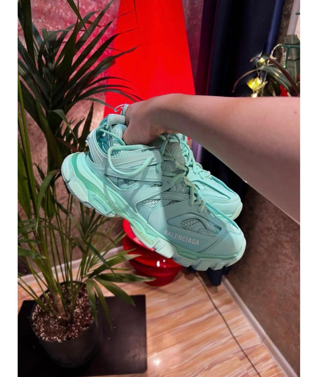 BALENCIAGA Бирюзовые резиновые кроссовки, фото 5