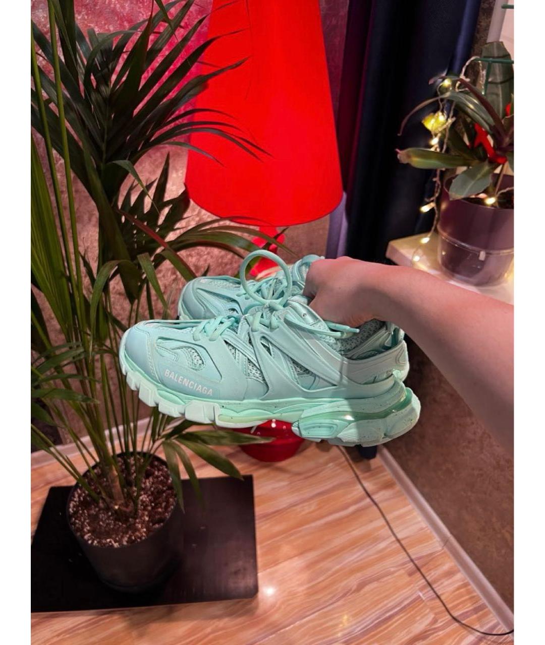 BALENCIAGA Бирюзовые резиновые кроссовки, фото 6