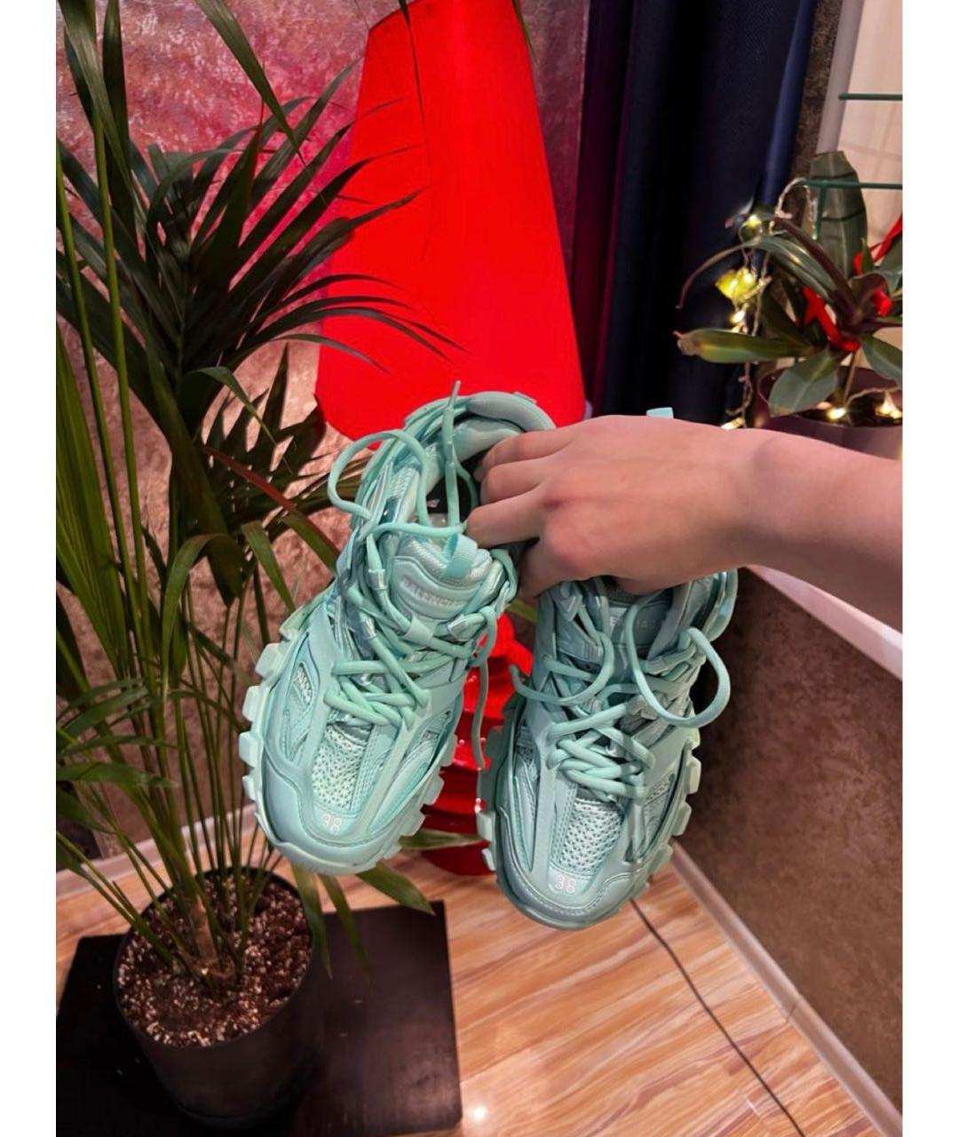 BALENCIAGA Бирюзовые резиновые кроссовки, фото 3