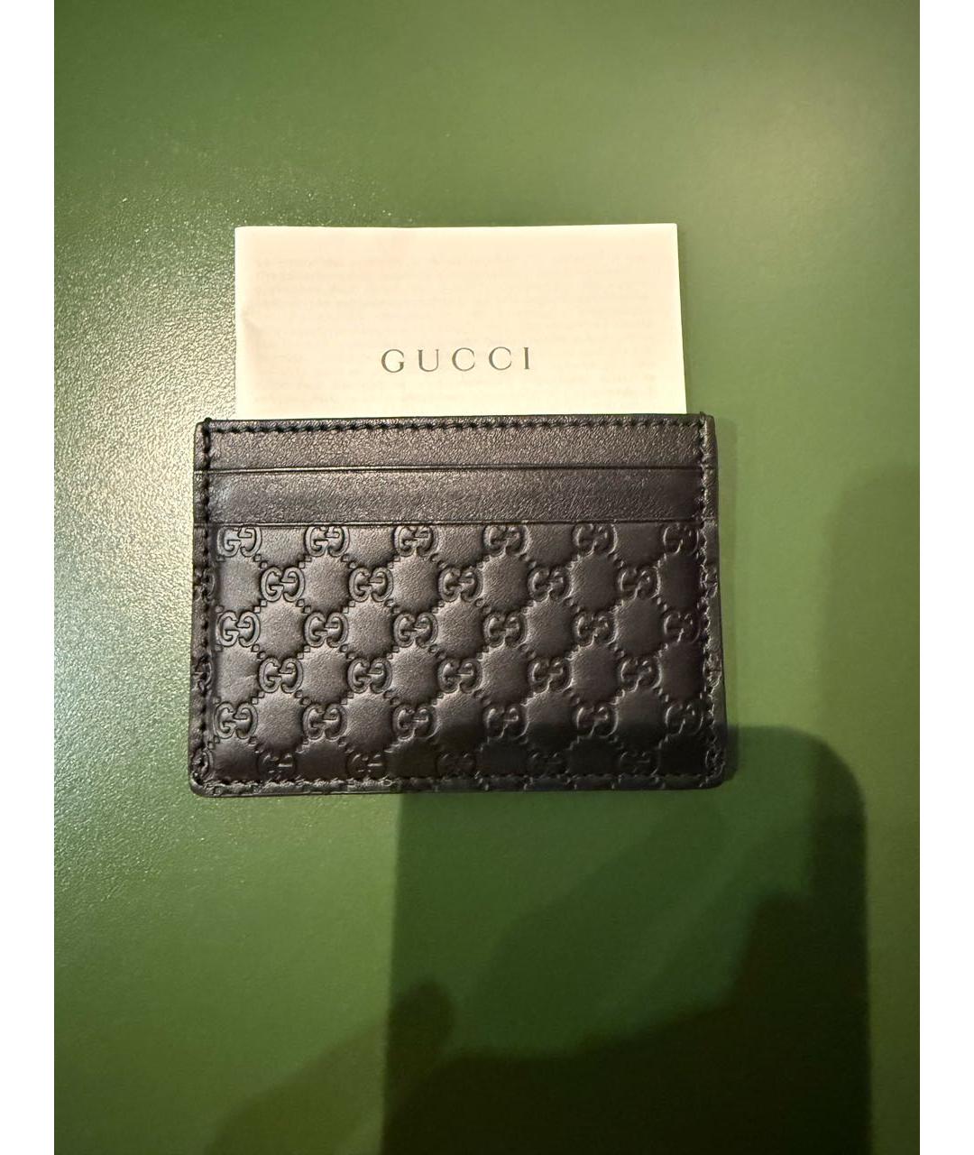 GUCCI Черная кожаная визитница, фото 2