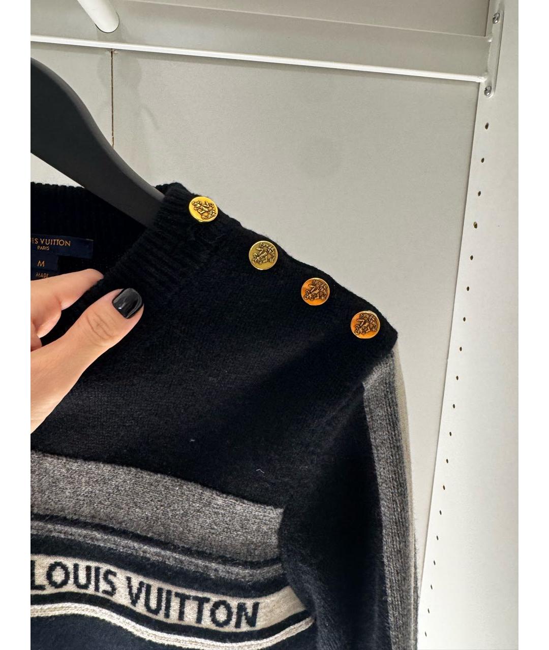 LOUIS VUITTON Черный кашемировый джемпер / свитер, фото 3