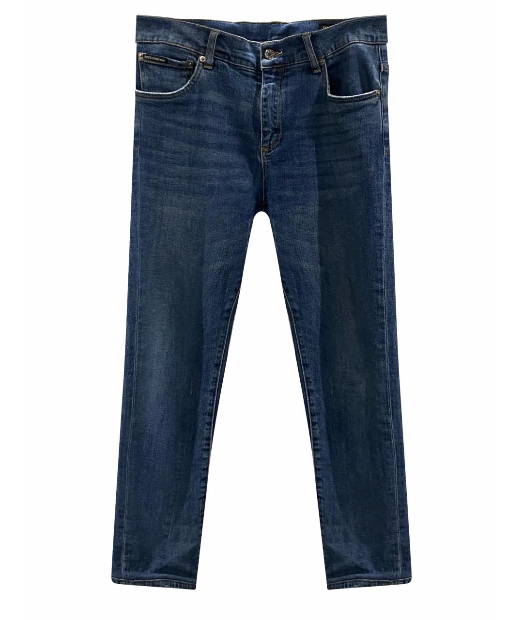 DOLCE&GABBANA Темно-синие хлопко-эластановые джинсы скинни, фото 1