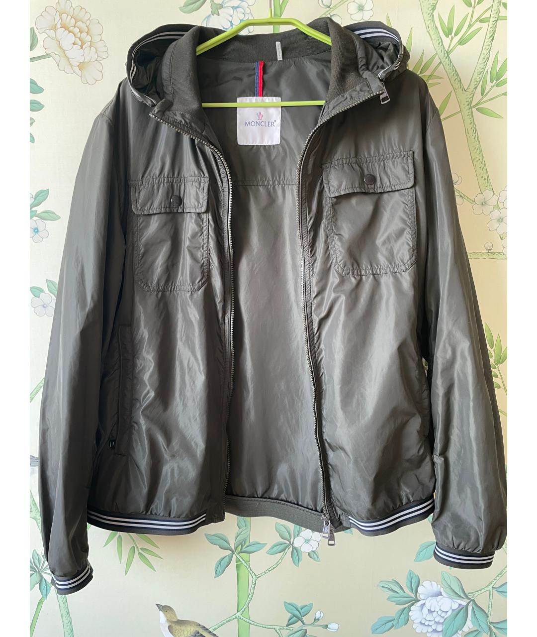 MONCLER Хаки полиэстеровая куртка, фото 10