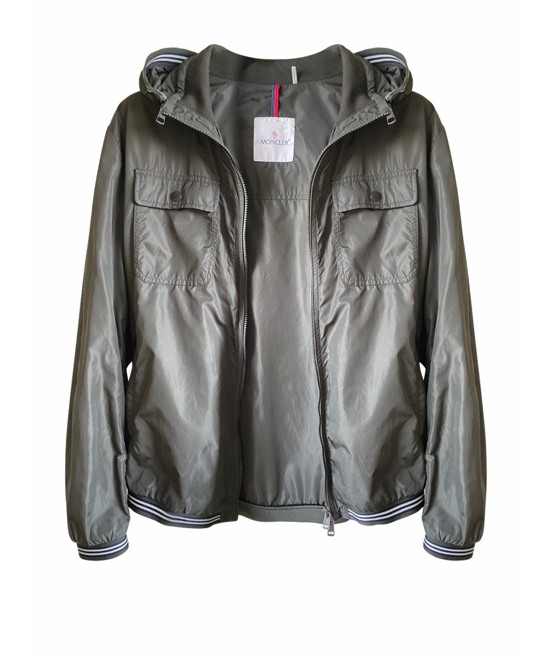 MONCLER Хаки полиэстеровая куртка, фото 1