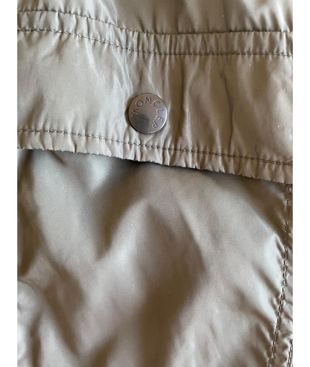 MONCLER Хаки полиэстеровая куртка, фото 4