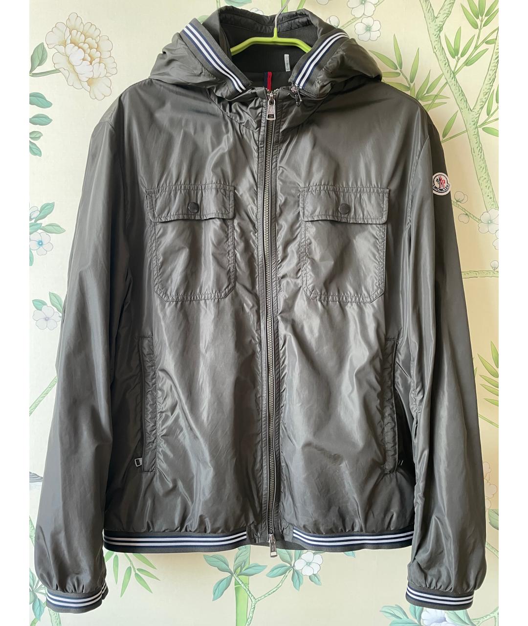 MONCLER Хаки полиэстеровая куртка, фото 9