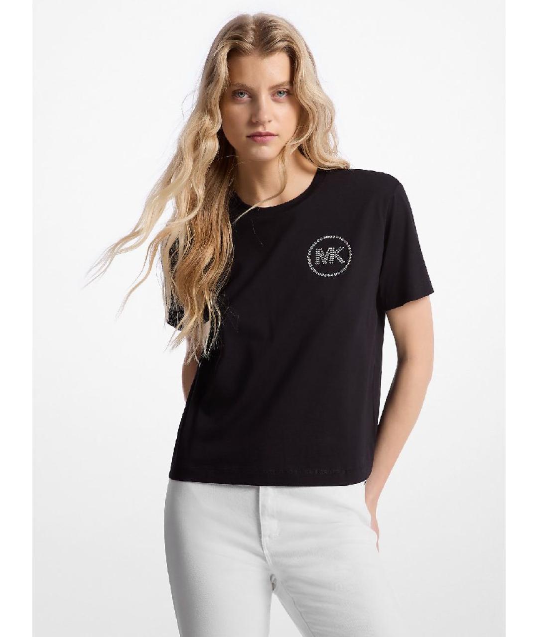 MICHAEL KORS Черная хлопковая футболка, фото 4