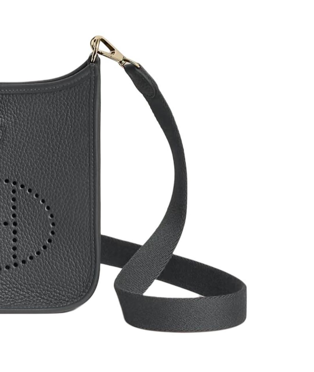 HERMES Серая кожаная сумка через плечо, фото 3