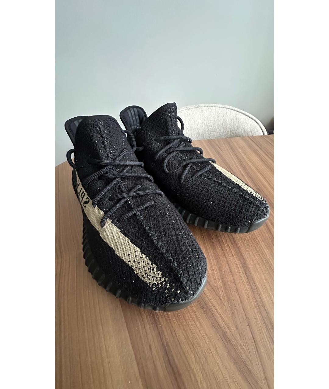 ADIDAS YEEZY Черные текстильные низкие кроссовки / кеды, фото 2