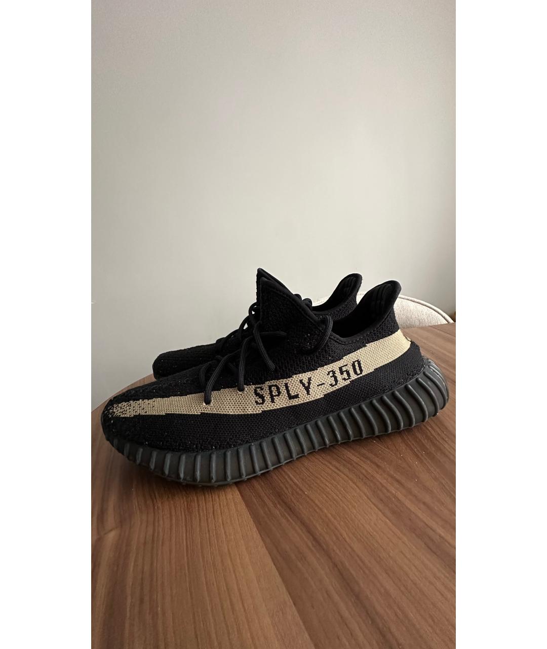 ADIDAS YEEZY Черные текстильные низкие кроссовки / кеды, фото 5