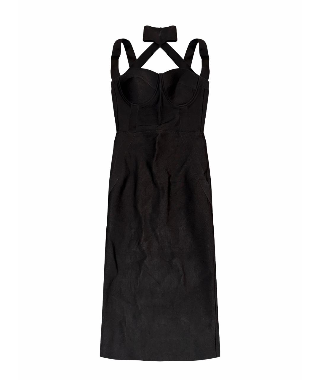 HERVE LEGER Черное вискозное коктейльное платье, фото 1