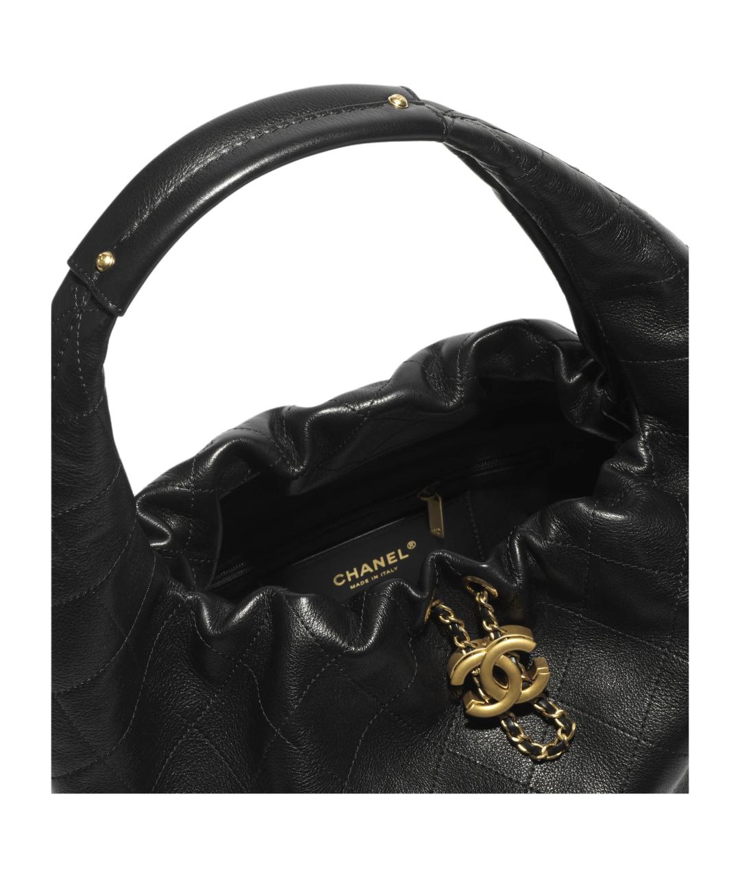CHANEL Черная кожаная сумка через плечо, фото 4