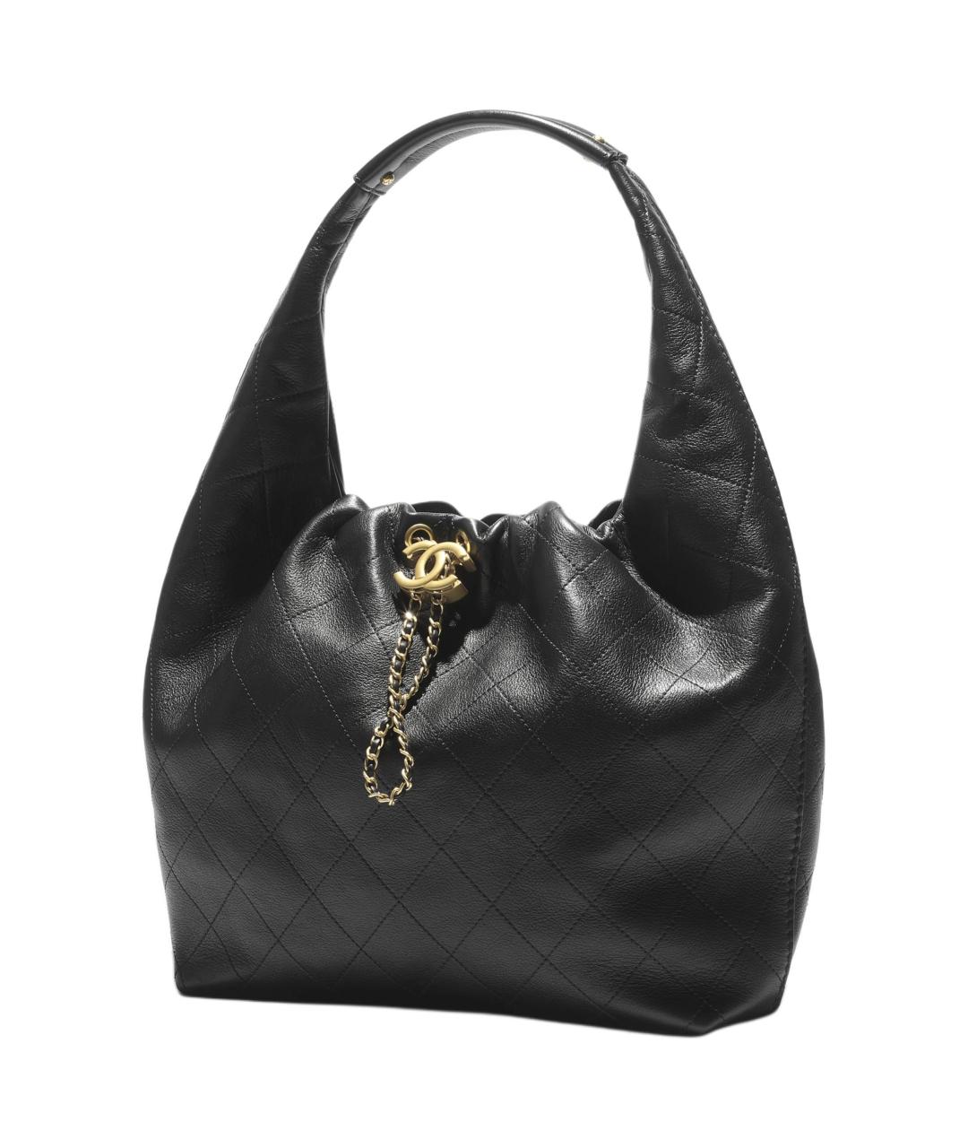 CHANEL Черная кожаная сумка через плечо, фото 2