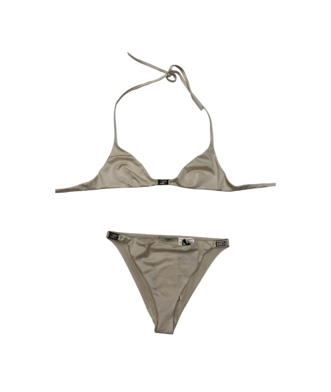 FENDI Бежевый полиамидовый купальник, фото 7