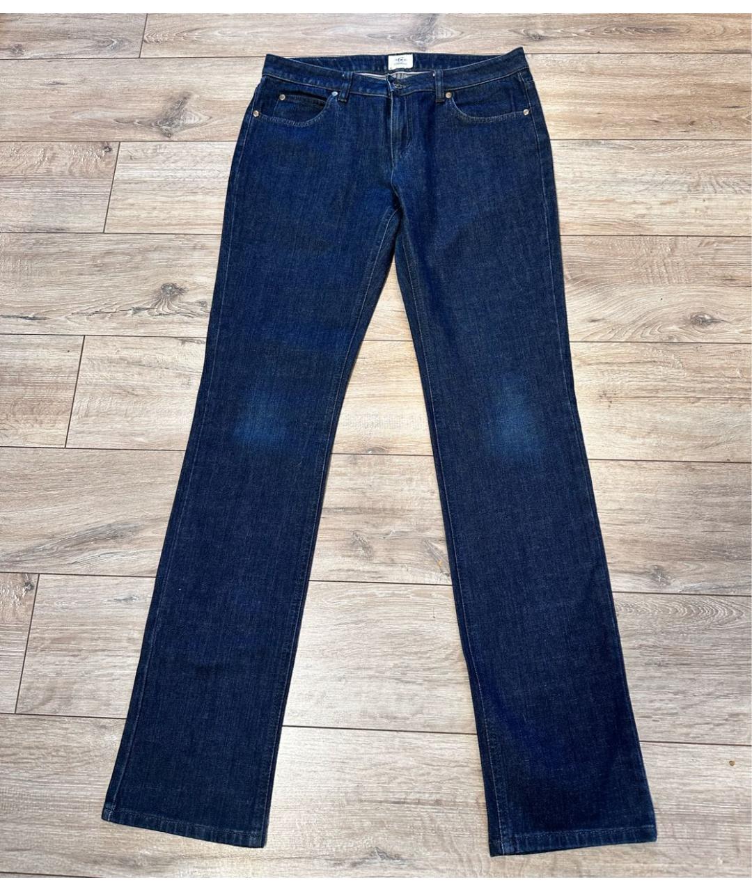 CERRUTI 1881 Темно-синие хлопковые прямые джинсы, фото 9